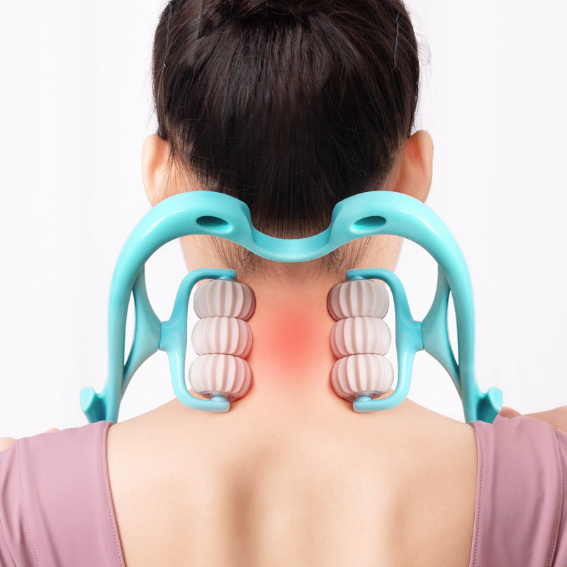 Six-Wheel Manual Neck Massager – Muscle Relief Roller